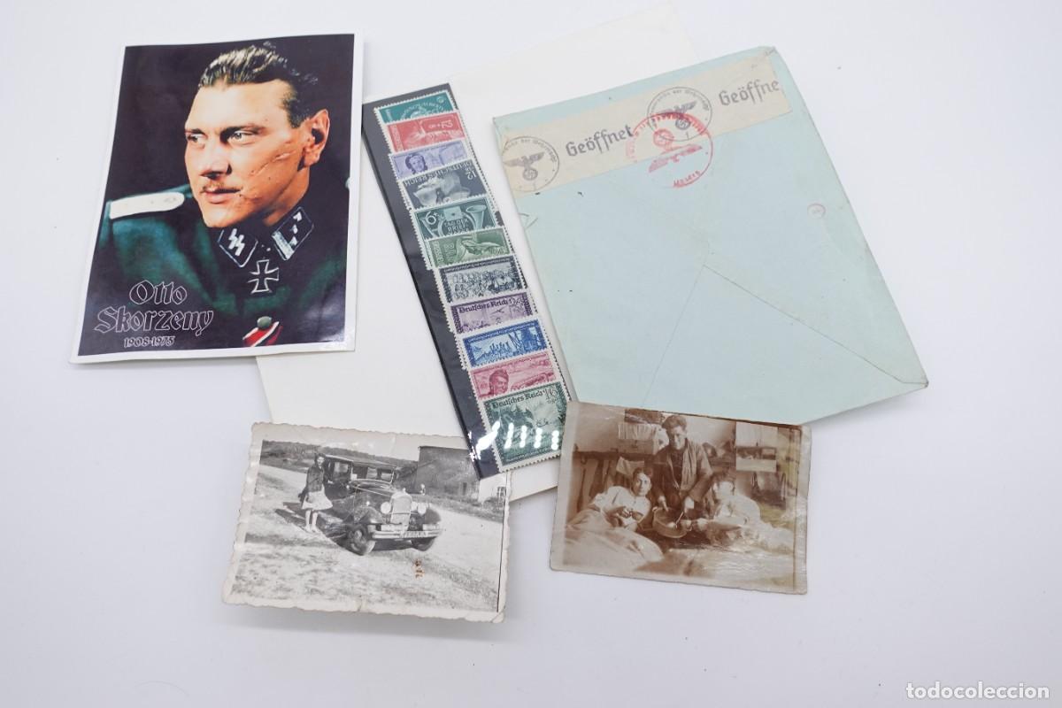 Militaria: LOTE RECUERDOS II GUERRA MUNDIAL FOTOS SOBRE SELLOS Y POSTAL OTTO SKORZENY
