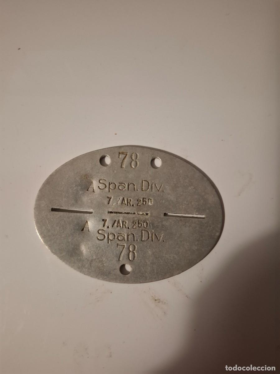 Militaria: Placa autentica soldado decision azul