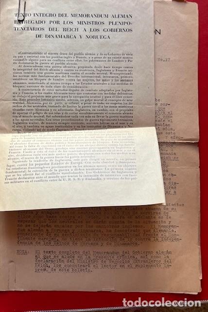 Militaria: TEXTO DEL MEMORANDUM ALEMAN ENTREGADO POR LOS MINISTROS DEL REICH A LOS GOBIERNOS DE DINAMARCA Y
