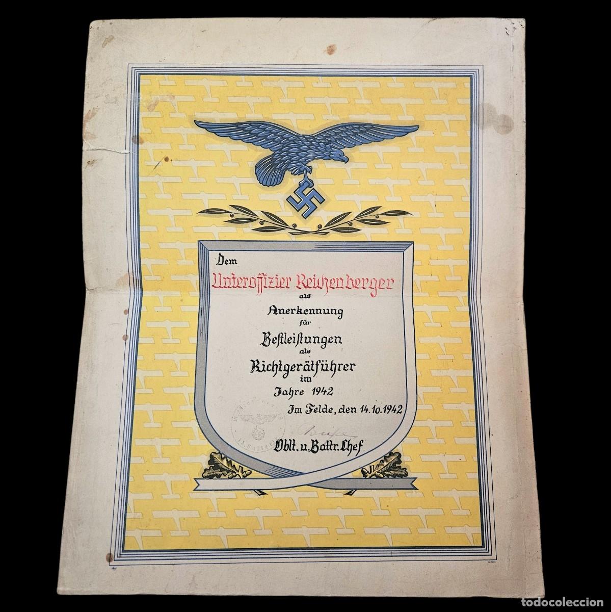Militaria: Luftwaffe. Documento de la segunda guerra mundial. 1942