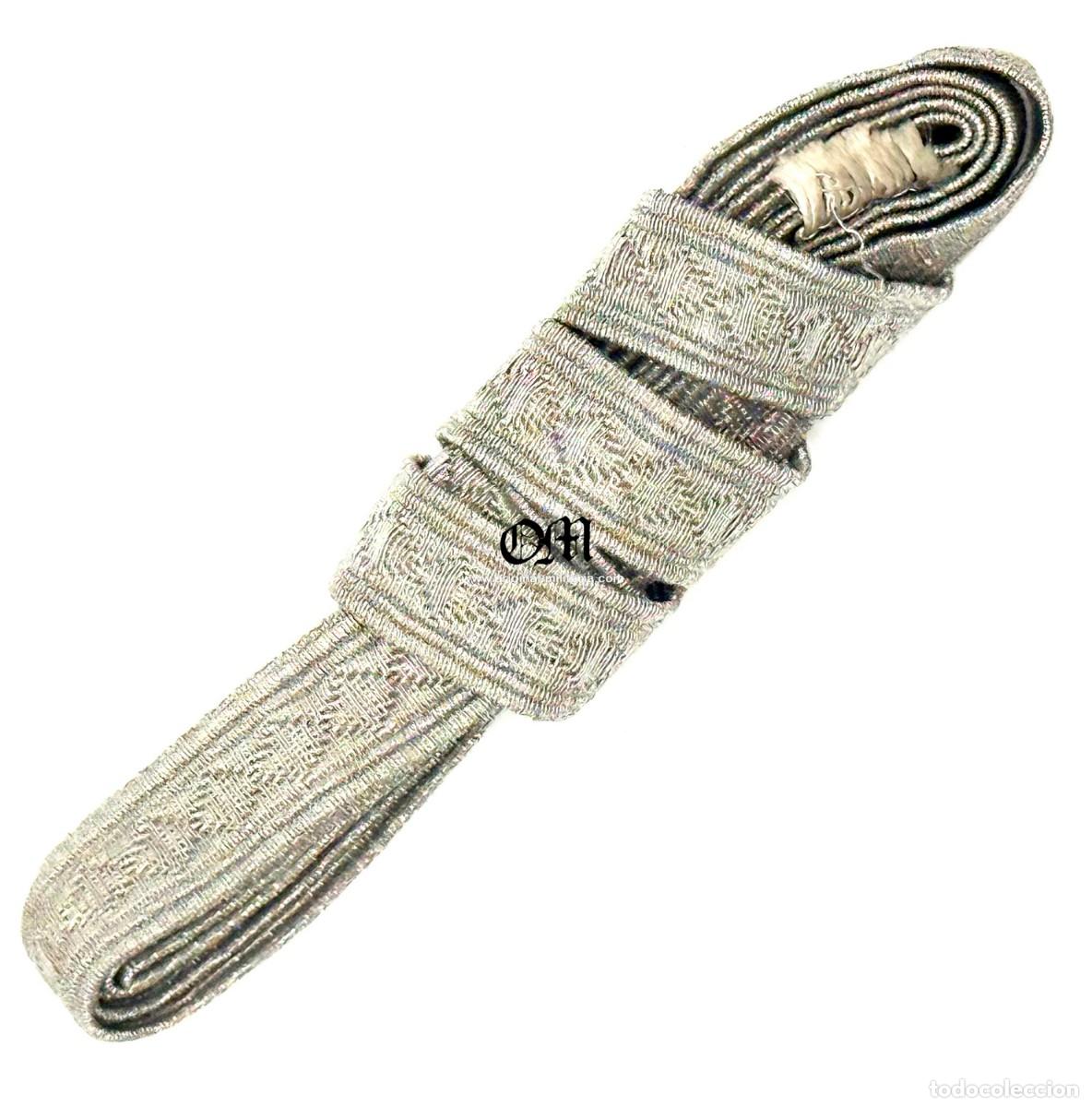 Militaria: Wehrmacht/ Trenza de Aluminio para Insignias de Cuello y Hombreras del Uniforme con Rango Suboficial