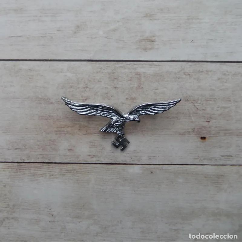 Militaria: &Aacute;guila de pecho met&aacute;lica plateada para oficiales Luftwaffe