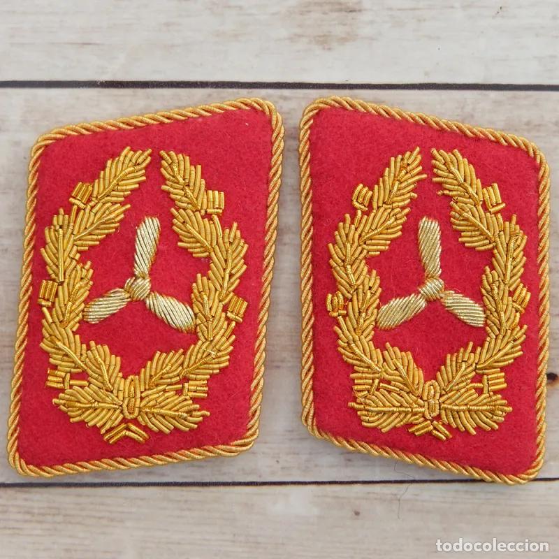 Militaria: Parches de cuello Luftwaffe Generalstabsingenieur ingeniero de estado mayor