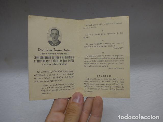 Militaria: Antigua esquela recordatorio de muerto de la Division azul en 1943, original.