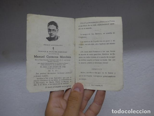 Militaria: Antigua esquela recordatorio de muerto de la Division azul en 1942, original.