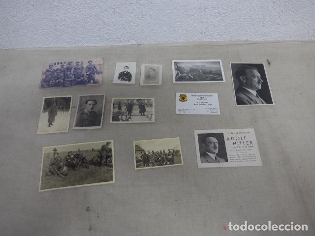 Militaria: Lote de antiguas fotografias de la Division Azul de la II Guerra Mundial, variedad Hitler. Aguinaldo