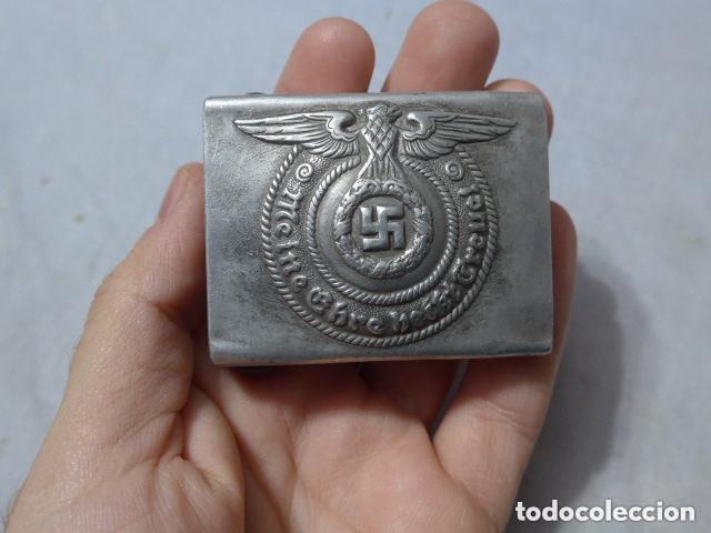 Militaria: Antigua hebilla alemana de la SS, copia vieja de los a&ntilde;os 80-90 ?? Alemania II Guerra Mundial