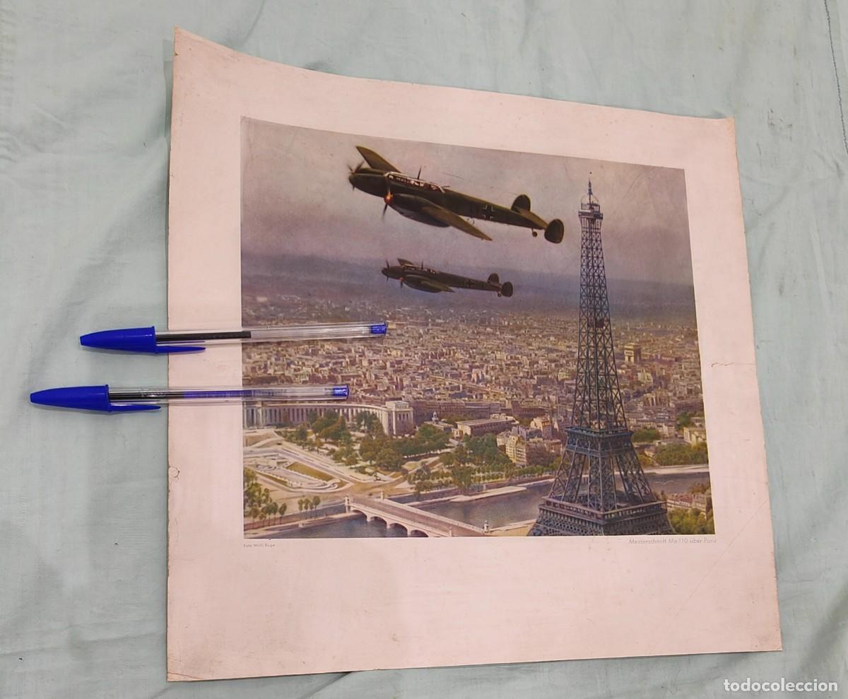 Militaria: Me 110 Uber Paris Messerschmitt ,lamina 2 Guerra original