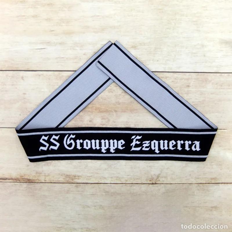 Militaria: Bocamanga hecha a mano divisi&oacute;n SS Grouppe Ezquerra