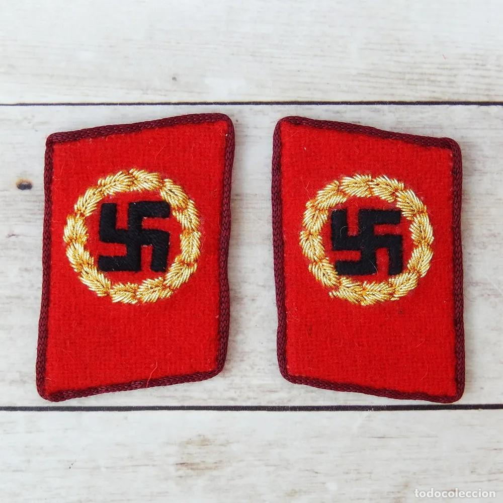 Militaria: Parches de Cuello NSDAP Sonderbeauftrager - Nivel Reichs, Gau y Kreis