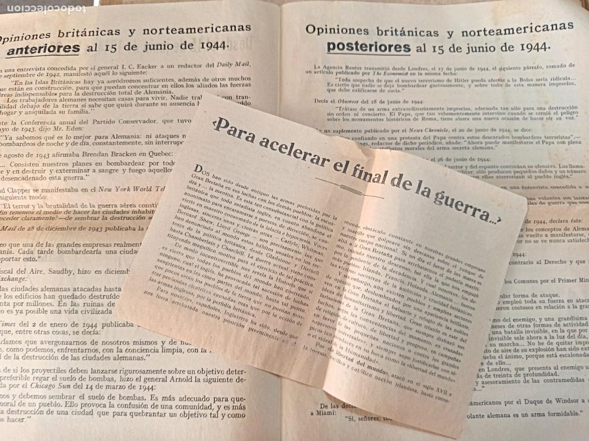 Militaria: DIPTICO PANGERMANICO. SOBRE LA V 1. - Foto 2