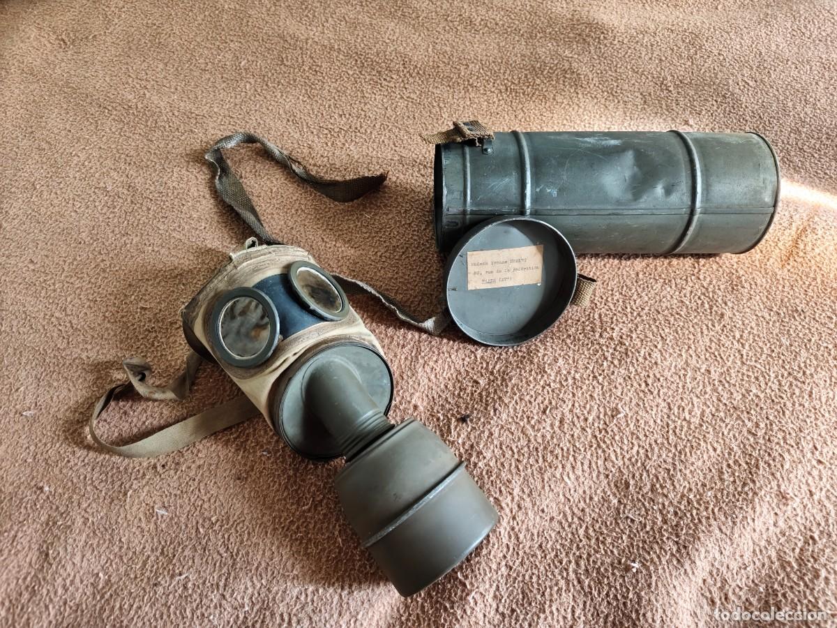 Militaria: m&aacute;scara de gas francesa. segunda guerra mundial