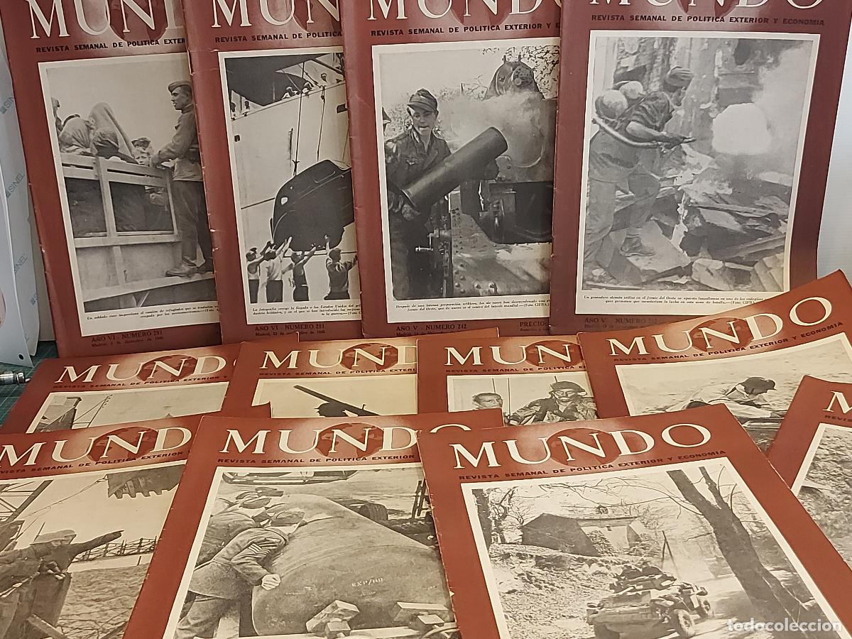 Militaria: REVISTA MUNDO | LOTE 19 EJEMPLARES | 1942-1945 | II GUERRA MUNDIAL | FOTOS Y PUBLICIDAD