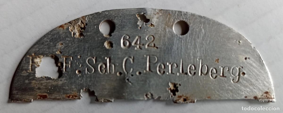 Militaria: Placa, chapa identificativa original alemana Deutsche Whermacht (III Reich Hitler- Nazi- Alemania) W