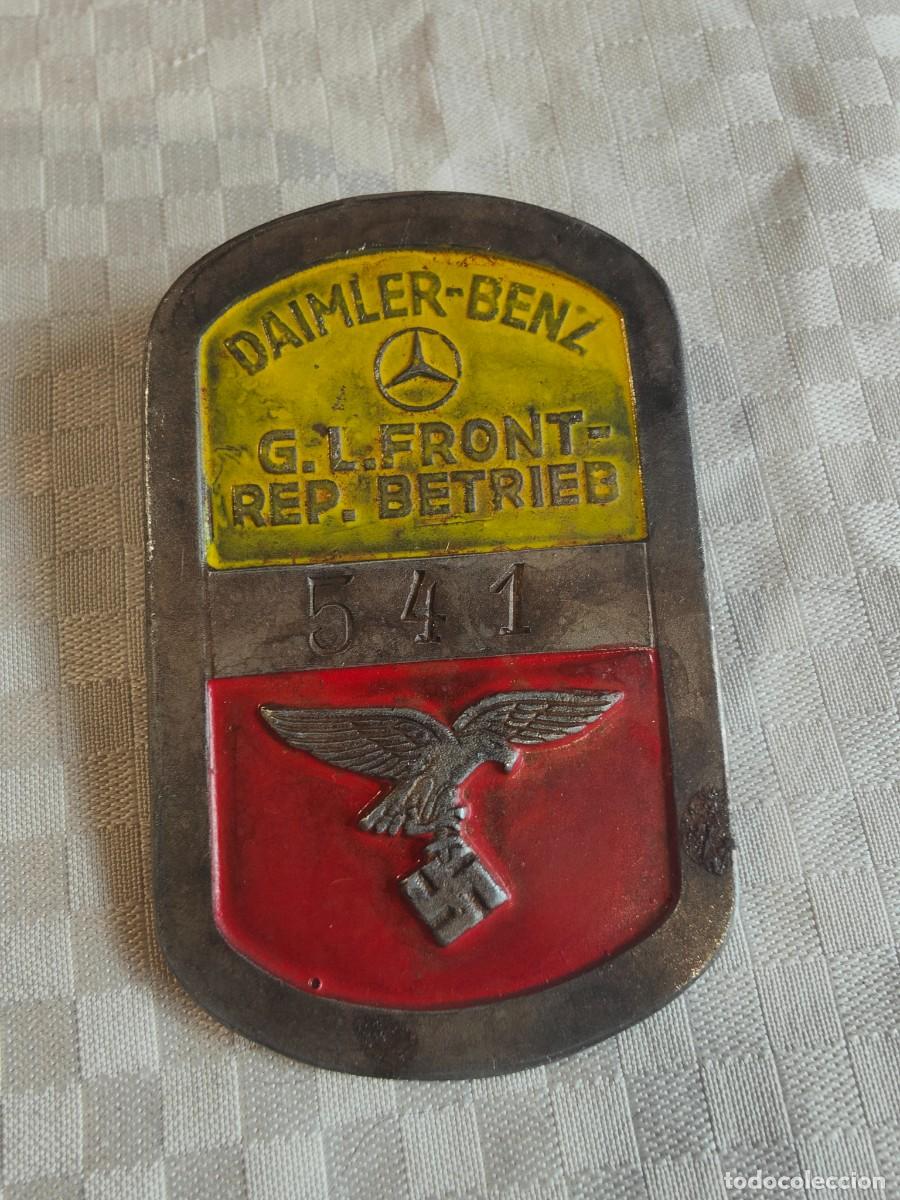 Militaria: DAIMLER BENZ n&deg;541 factory plate Plakette 65mm x 40mm