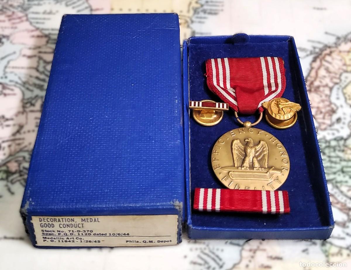 Militaria: MEDALLA Y DISTINTIVOS DE BUENA CONDUCTA DEL EJERCITO DE LOS ESTADOS UNIDOS.2&ordf; GUERRA MUNDIAL.