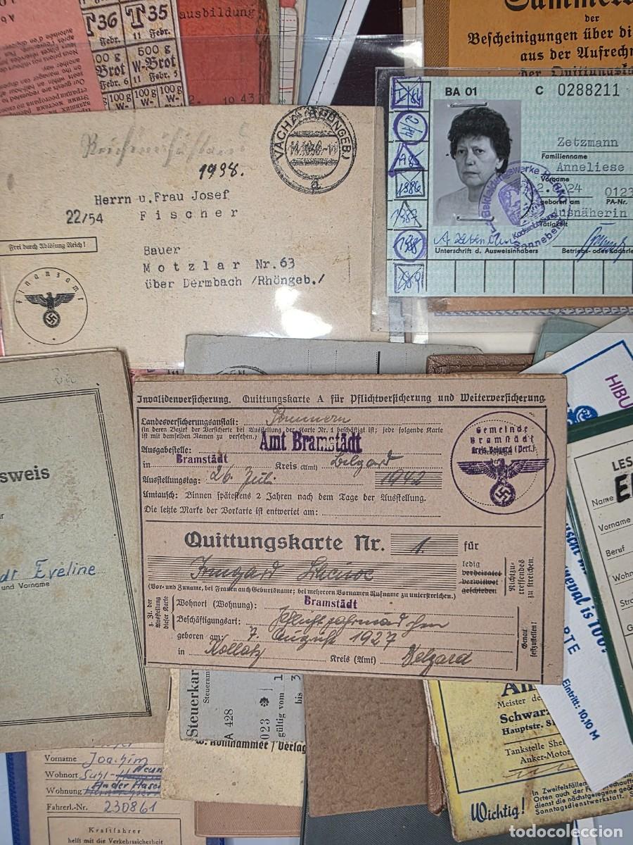 Militaria: Archivo documentos alemanes IIWW 1938-45 &ndash; Wehrmacht, Tercer Reich, identificaci&oacute;n y racionamiento