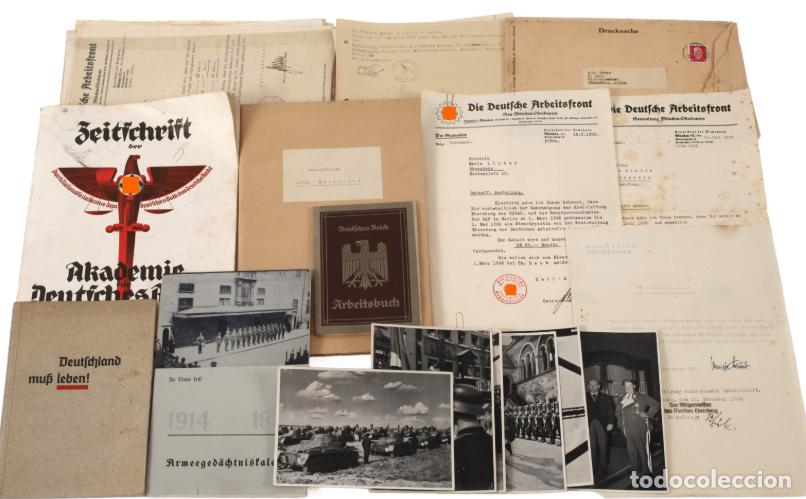 Militaria: Archivo alem&aacute;n IIWW U-Boot, Arbeitsbuch, DAF y documentos Tercer Reich 1934-1941