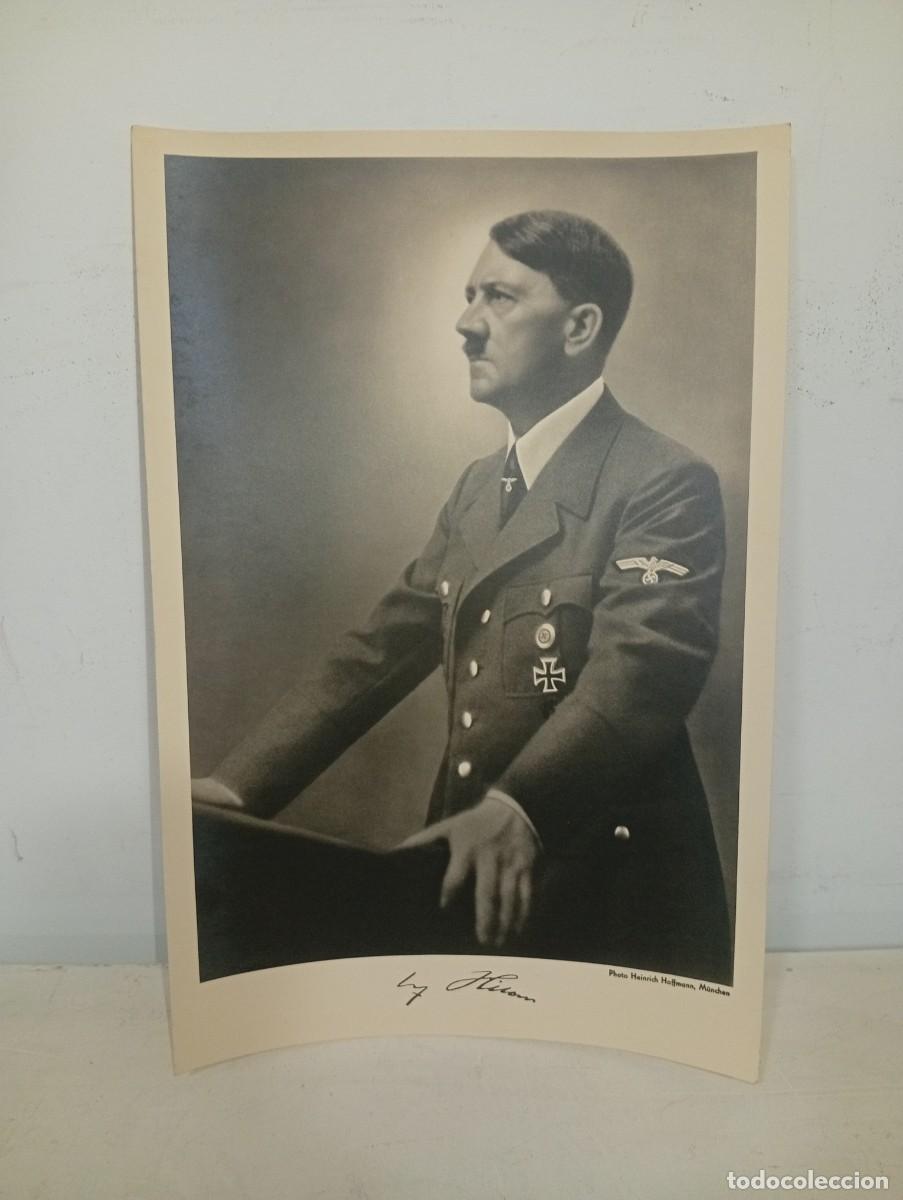 Militaria: Fotograf&iacute;a Adolf Hitler original de la &eacute;poca. Firma impresa. Perfecto estado.