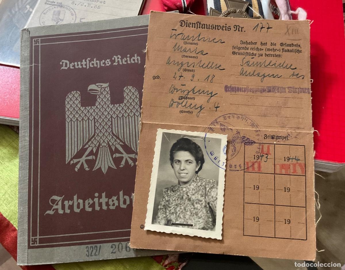 Militaria: Lote segunda guerra mundial mujer que trabajanpara la wehrmcht arbeitsbuch&hellip;