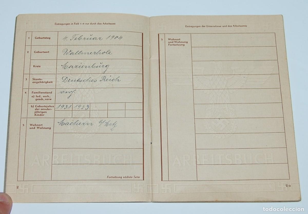 Militaria: ARBEITSBUCH SEGUNDO MODELO - TERCER REICH - Foto 4