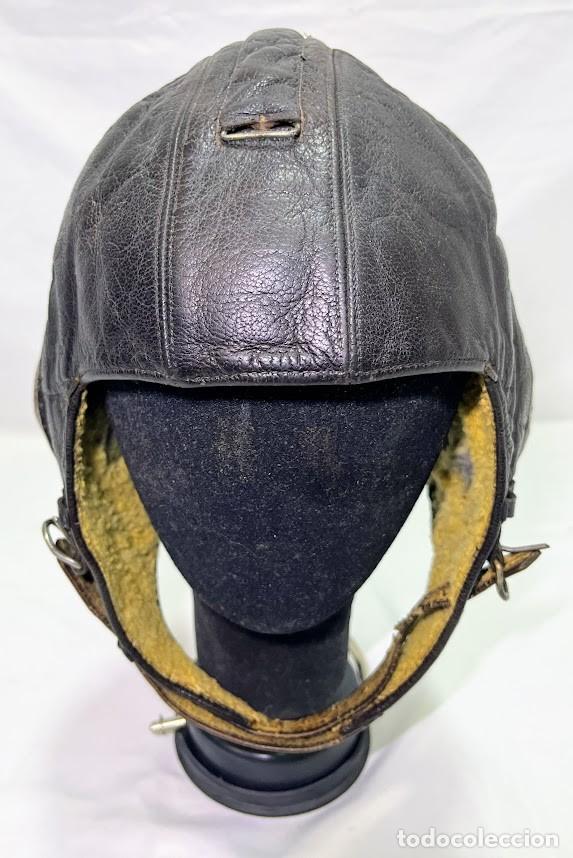 Militaria: Casco de vuelo Luftwaffe WWII &ndash; Cuero y borreguillo &ndash; Marcaje alem&aacute;n &ndash; Tipo LKp W101