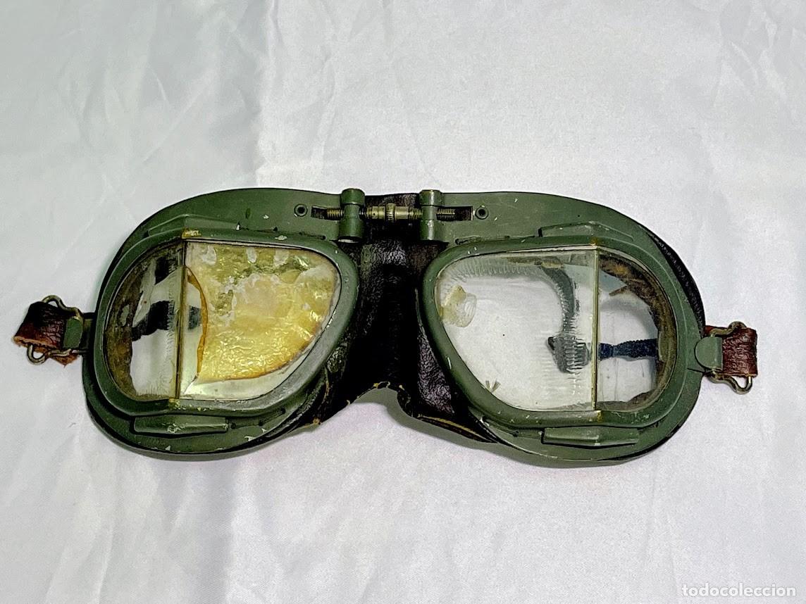 Militaria: Gafas antiguas de aviador o motorista militar