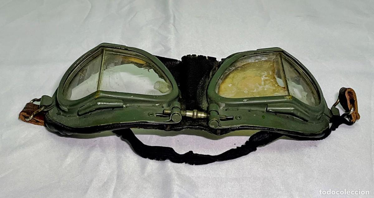 Militaria: Gafas antiguas de aviador o motorista militar