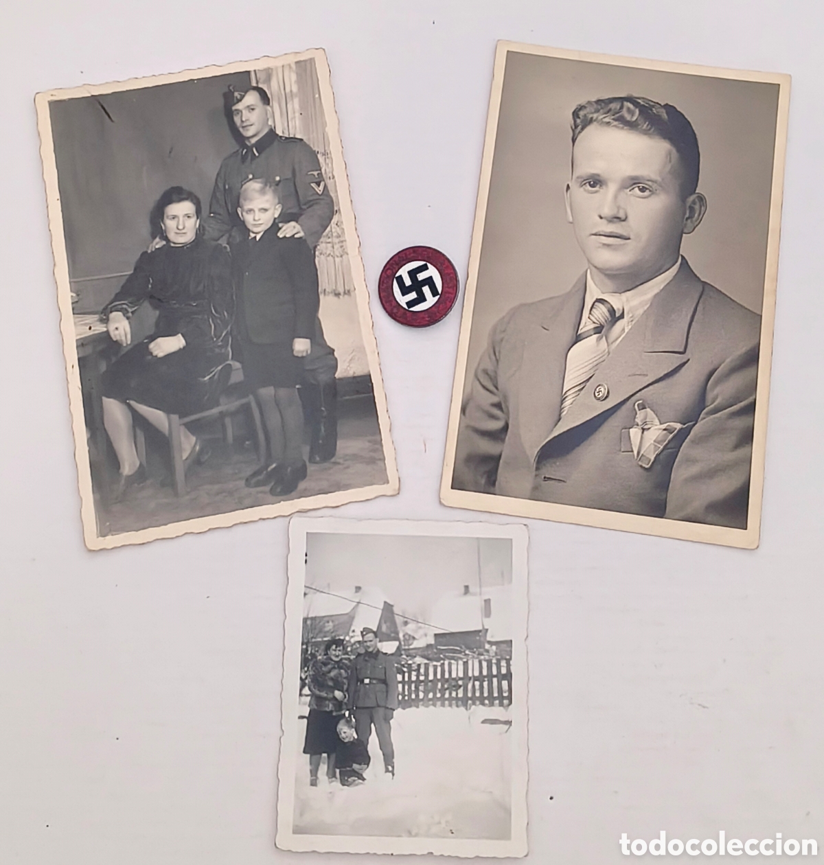 Militaria: Militaria, Waffen-SS, divisi&oacute;n Totenkopf, Oskar Bauer, pin del NSDAP