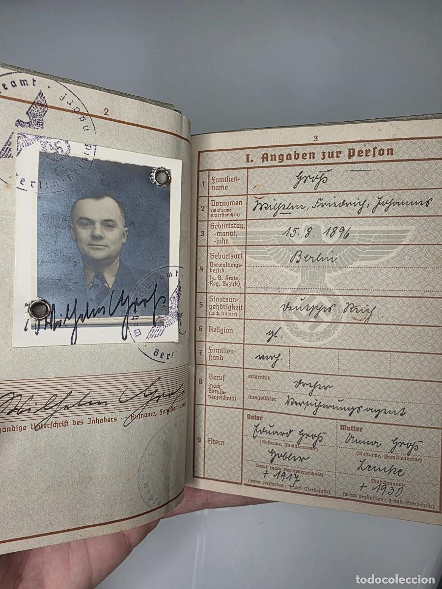 Militaria: WEHRPASS IIWW ALEM&Aacute;N BERL&Iacute;N 1940 LANDWEHR WEHR&Uuml;BERWACHUNG REINICKENDORF FOTO ORIGINAL