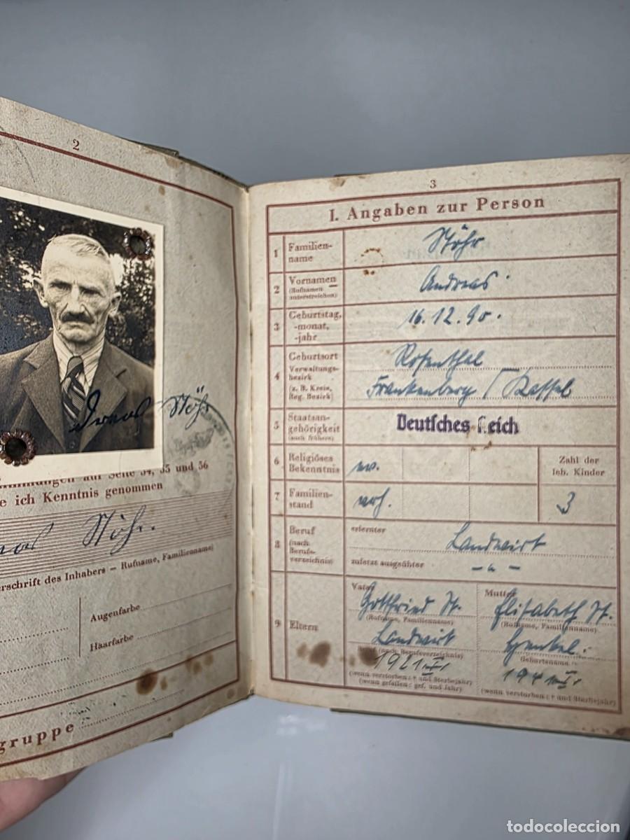 Militaria: WEHRPASS ALEM&Aacute;N 1943 LANDSTURM II A MARBURG FOTO ORIGINAL RESERVISTA II GUERRA MUNDIAL IIWW