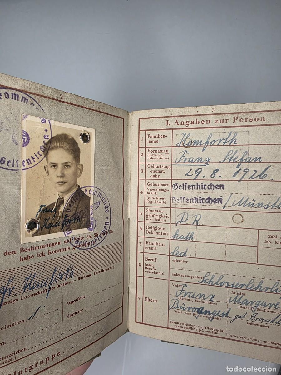 Militaria: ARCHIVO FAMILIAR WEHRPASS IIWW 1943 + CERTIFICADO VETERANO I GUERRA MUNDIAL GELSENKIRCHEN