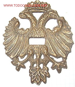 Militaria: Placa de bronce de &aacute;guila bic&eacute;fala de 6 x 7,5 cms. - Foto 1