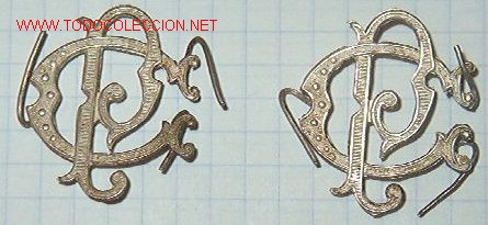 Militaria: Pareja de insignias PC de 2,2 x 2 cms. - Foto 1
