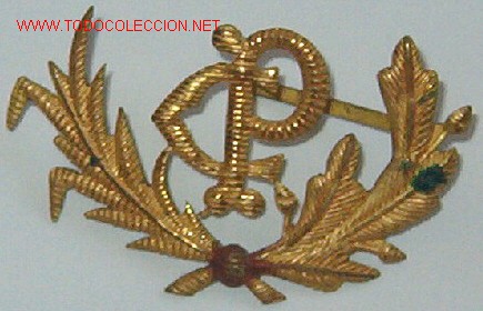 Militaria: insignia cuello  P.C. con laureles - Foto 1