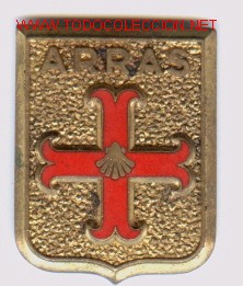 Militaria: Insignia escudete Ej&eacute;rcito Franc&eacute;s. ARRAS. - Foto 1