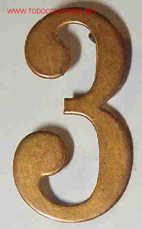 Militaria: Insignia de cuello n&ordm; 3 plano. 3 cms - Foto 1
