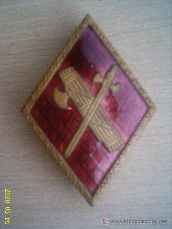 Military Antiques: INSIGNIA ROMBO DE LA GUARDIA CIVIL. ANTIGUO REGIMEN. ESMALTADO. PERFECTO
