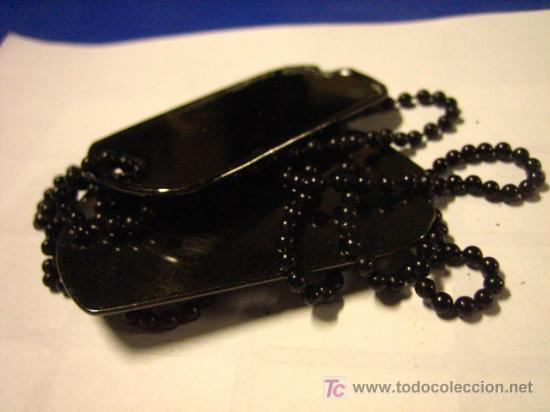 Militaria: Juego de chapas de identificaci&oacute;n negras - Foto 1
