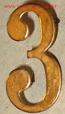 Militaria: N&ordm;3 de cuello, de 3,2 cms. - Foto 1