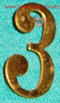 Militaria: N&ordm;3 de cuello, plano y dorado - Foto 1