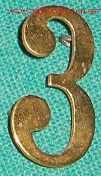 Militaria: N&ordm;3 de cuello, plano y dorado - Foto 1