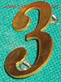 Militaria: N&ordm;3 de cuello, plano. - Foto 1