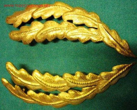 Militaria: Pareja de hojas de gorra de 11,5 cms. aprox. - Foto 1
