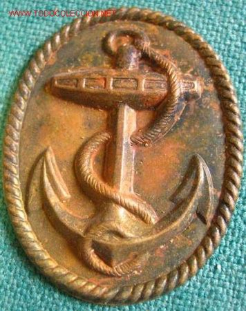 Militaria: centro de gorra de plato de marina - Foto 1