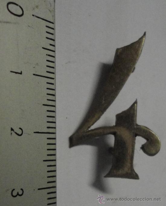 Militaria: N&ordm; 4 de cuello, plateado. - Foto 1