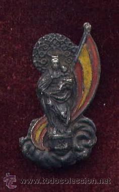 Militaria: Espa&ntilde;a. Insignia de propaganda. Con la imagen de la Virgen del Pilar.