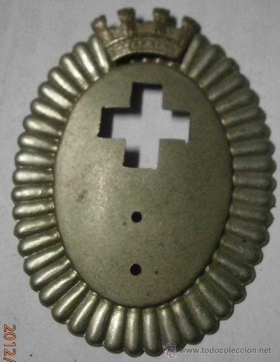 Militaria: Base de placa de la Cruz Roja, sin terminar, con corona - Foto 1