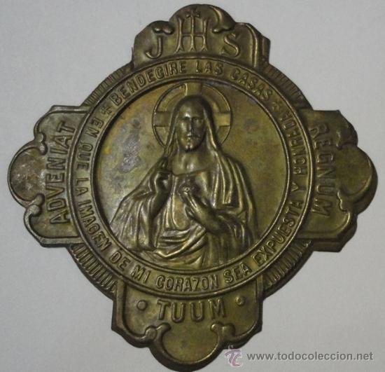 Militaria: Chapa religiosa de 6,5 x 6,5 cms. - Foto 1
