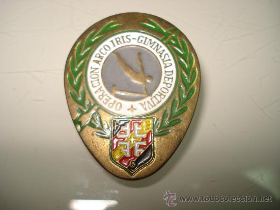Militaria: Antigua Insignia Emblema de la Operaci&oacute;n ARCO IRIS GIMNASIA DEPORTIVA de Falange Espa&ntilde;ola A&ntilde;o 1970s.